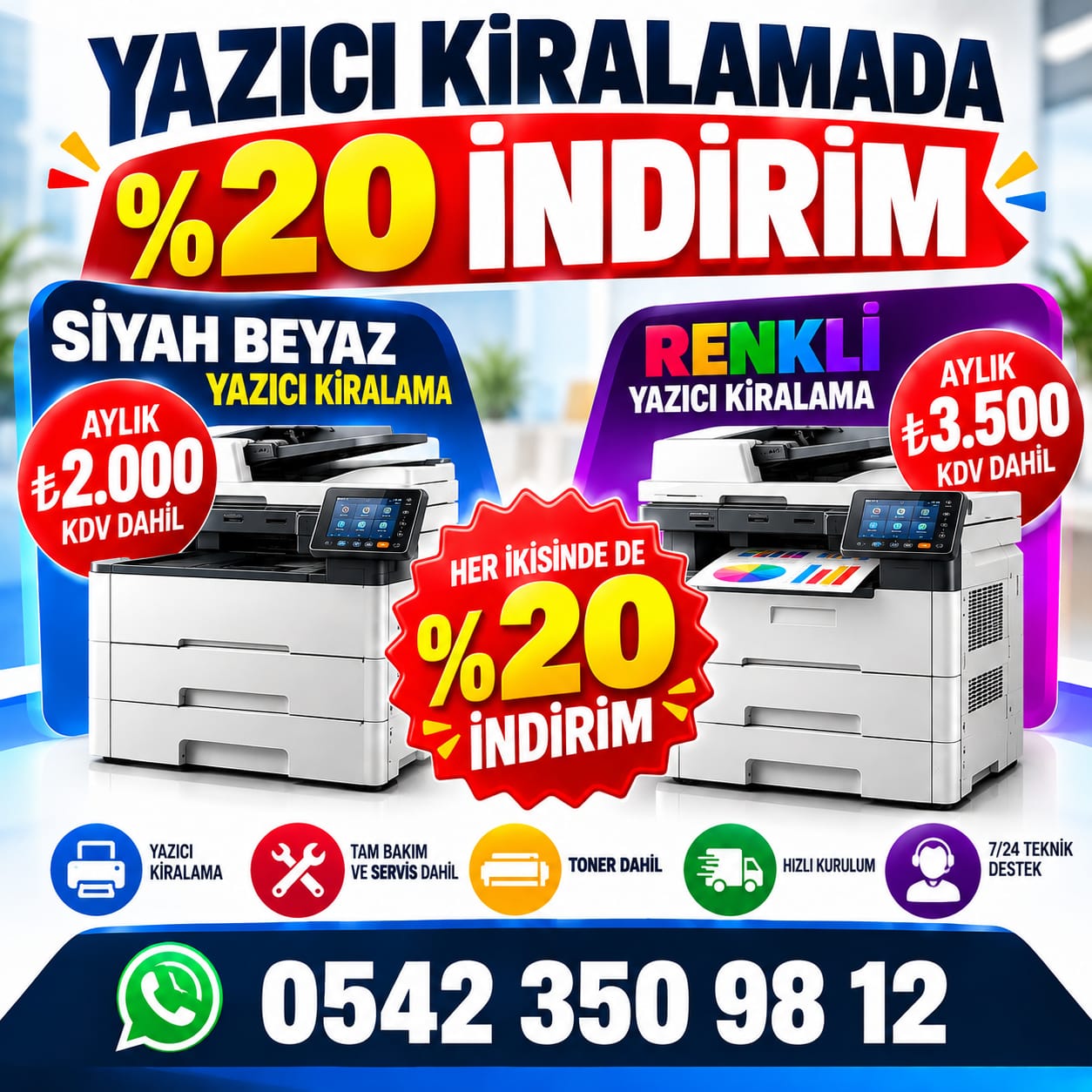 Yazıcı kiralamada yüzde 20 indirim - Cetybilişim